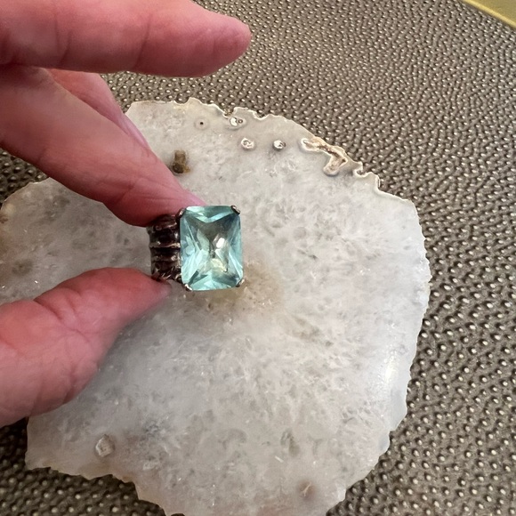 Silpada Sterling Silver Aqua Ring Size 7 - Picture 3 of 6